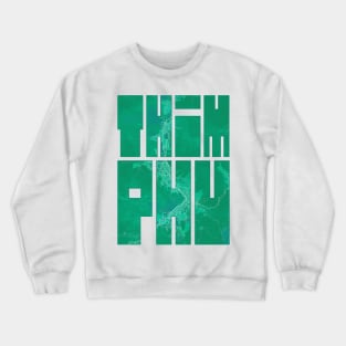 Thimphu, Bhutan City Map Typography - Watercolor Crewneck Sweatshirt